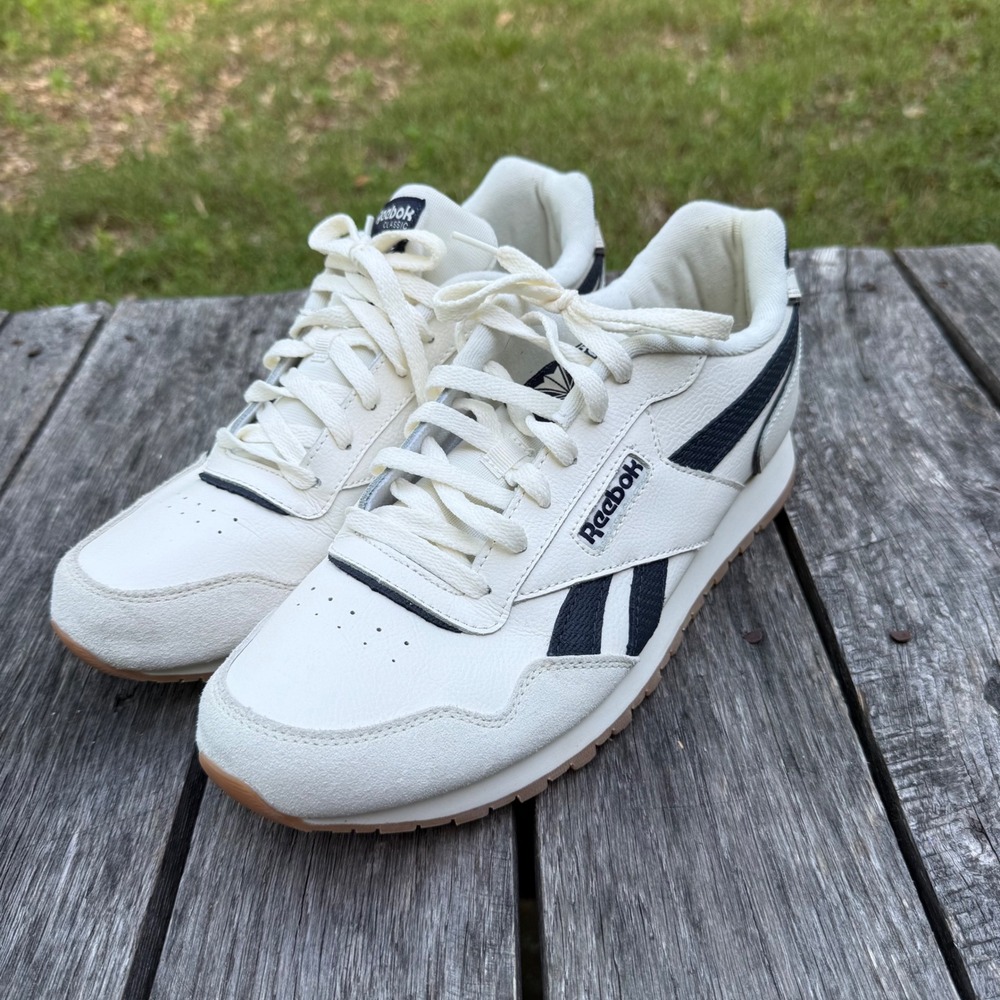 Reebok Classic Harman Run Mens 11 Retro Sneakers White Navy Gum Sole‎ G58944